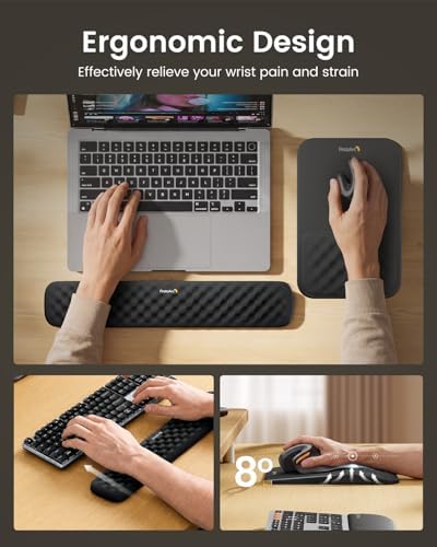 ProtoArc KMP50 Ergonomic Mouse Pad with Wrist Rest, Lycra Surface, Black - Image 2