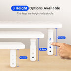 AFOOYO Dual Monitor Stand For Desk,31 Inch Adjustable Wood Computer Riser Desktop Storage Stand For Computer,Laptop,Printer,TV,White Grid - Image 2