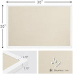 20"x30" White Framed Natural Wood Tone Bulletin Board, Pin Board - Image 2