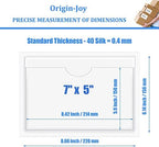 Origin-Joy 35 PCS Self Adhesive Index Card Pockets with Top Open, Clear Plastic Label Holder for Cards of Note, Library and Business, Adhesive Label Pockets & Card Holder (7 x 5 inch) - Image 2
