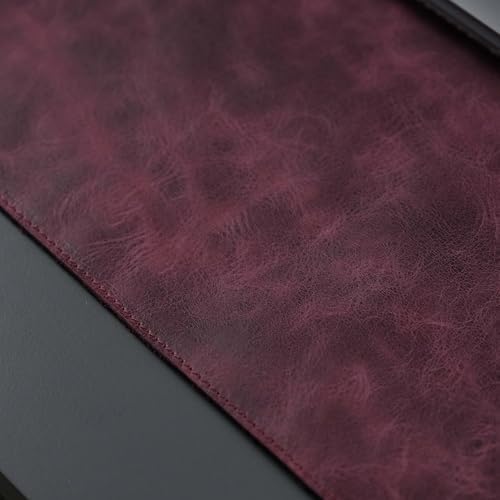 Jersey Genuine Calfskin Leather Desk Pad, Office Desk Mat with Non-Slip Bottom, Smooth Surface for Mouse & Keyboard, Desk Protector (36x19 inches) (Dark Purple) - Image 5