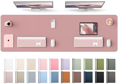 YSAGi Leather Desk Protector, Office Mat, Large Mouse Mat, Non-Slip PU Leather Blotter, Laptop Desk Mat, Waterproof Writing Pad for Office and Home(Pale Mauve, 63" x 17.2") by YSAGi