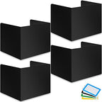 4-Pack Desk Dividers for Students - Durable & Waterproof Plastic Study Carrel Divider, Classroom Folders Teacher Supplies, Easy-to-Clean Plastic Privacy Shield Folder Boards for Student Desks, Black by Storage+Standard