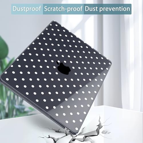 Tuiklol for 2026 2025 2024 2023 MacBook Air 15 inch Case Model M5 A3448 M4 A3241 M3 A3114 M2 A2941 Hard Shell Case for MacBook 15.3'' Cover, Spot-White - Image 5