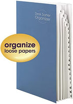 Smead Expandable Office Desk File Sorter, Office Supplies, Alphabetic (A-Z) and Numeric(1-20) Desk Organizer, 20 Indexing Dividers, Laminated Tabs, Legal Size, Blue, Office Desk Accessories (89237) - Image 2