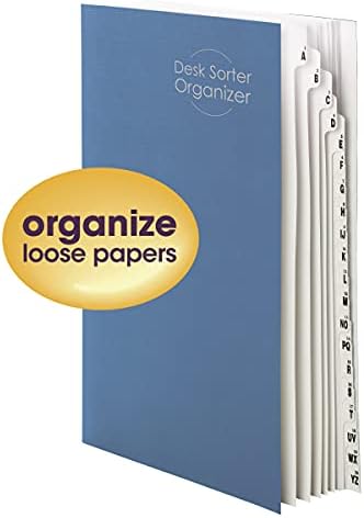 Smead Expandable Office Desk File Sorter, Office Supplies, Alphabetic (A-Z) and Numeric(1-20) Desk Organizer, 20 Indexing Dividers, Laminated Tabs, Legal Size, Blue, Office Desk Accessories (89237) - Image 2