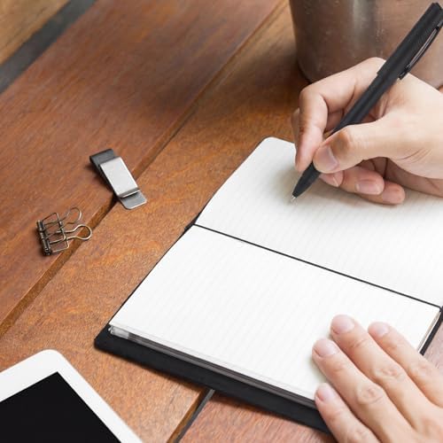 Traveling Refillable Leather Journal Notebook, Black, A5 Size - Image 6