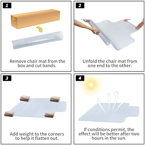 Chair Mat for Carpeted Floor with Lip,47''×36'' PVC Carpet Protector for Low Pile Carpets Heavy Duty Effective Grip Anti-Slip,Won't Crack,Easy to Clean for Office and Home - Image 7