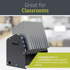 Pearington 10-Device USB Laptop Charging Station for Classroom, Home, or Office, Includes 6 AC Outlets & 4 USB Ports, Store Laptops, Tablets & E-Readers up to 1.4" Thick, 17" x 13" x 16" - Image 5