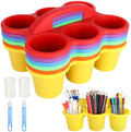 6 Pack Classroom Caddy Organizer with Handle, Plastic Art Caddy, Drink Cup Caddies Holder, 6 Compartments for Desk, Table, Office, Crafts, Crayon, Marker, Pencil, School Supplies (12 x 9 x 3.5 Inch) by Unknown
