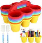 6 Pack Classroom Caddy Organizer with Handle, Plastic Art Caddy, Drink Cup Caddies Holder, 6 Compartments for Desk, Table, Office, Crafts, Crayon, Marker, Pencil, School Supplies (12 x 9 x 3.5 Inch) by Unknown