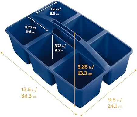 ECR4Kids 6-Compartment Large Plastic Caddy, Multipurpose Organization, Earthtone, 6-Pack - Image 2