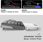Acrylic Keyboard Wrist Rest Pro- TENKEYLESS 80% Keyboard- Mechanical Keyboards Ergonomic Palm Rest for Computer Keyboard,Anti-Slip Base,Wrist Pad for Laptop,Office & Home-Easy Typing,Black - Image 3