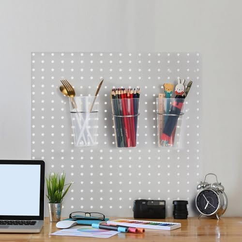 Yookeer 20 Pcs Pegboard Bins and Cups Accessories with Hooks, Clear - Image 5