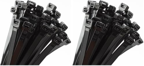 Armpow 18 inch Black Zip Ties Heavy Duty 200 PACK, 220 LBS Ultra Exclusive Strong Plastic Wire Ties, Large Cable Ties Extra Long Tie Wraps, Indoor and Outdoor UV Resistant by HighQualityTies