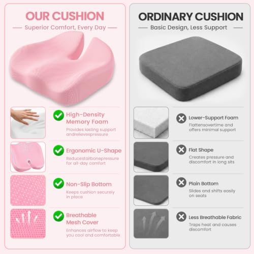 Seat Cushion, XL Large Memory Foam Cushion for /Office Chair/Car/Wheelchair - Image 5