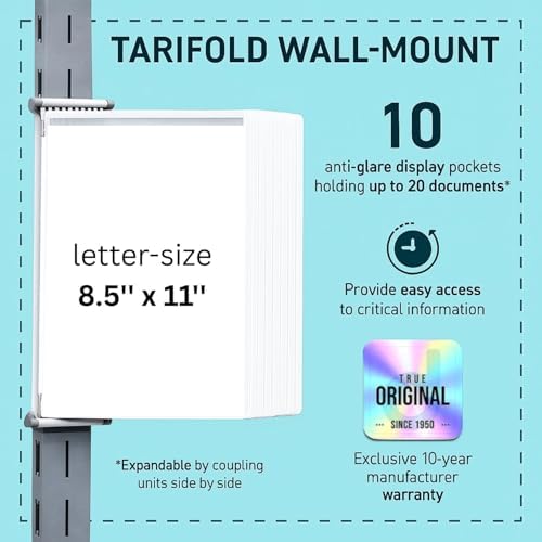 tarifold Wall Mount Reference System, 10 Pockets, Expandable, White - Image 3