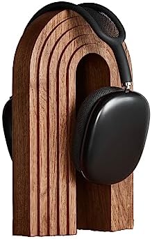 THEHRDWOOD Wood Headphone Stand for Desk - Solid Airpod Max Stand & Universal Gaming Headset Stand for Desk Compatible with Any Headset Type with a Headband (Arch Walnut) by TheHrdwood