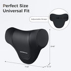 Coverado Car Headrest Pillow, Ergonomic Memory Foam Car Neck Pillow for Driving Seat with Adjustable Strap, Soft PU Leather Breathable Removable Cover Neck Support for Neck Pain Relief - Image 7