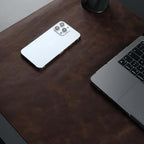 Jersey Genuine Calfskin Leather Desk Pad, Office Desk Mat with Non-Slip Bottom, Smooth Surface for Mouse & Keyboard, Desk Protector (36x19 inches) (Dark Brown) - Image 5