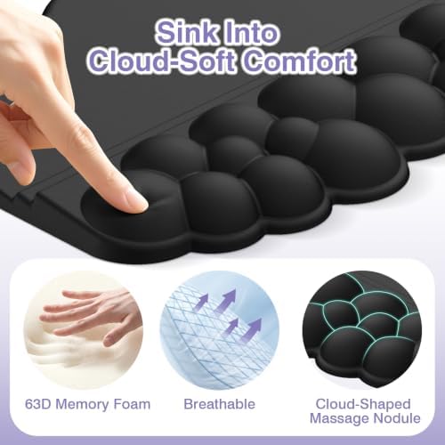 Sushret Cloud Wrist Rest with Keyboard Stand, Keyboard Riser with Wrist Pad - Image 5