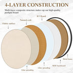 Wonderjune Linen Display Pinboard, Round, 24'' X 24'', Matte Black - Image 2