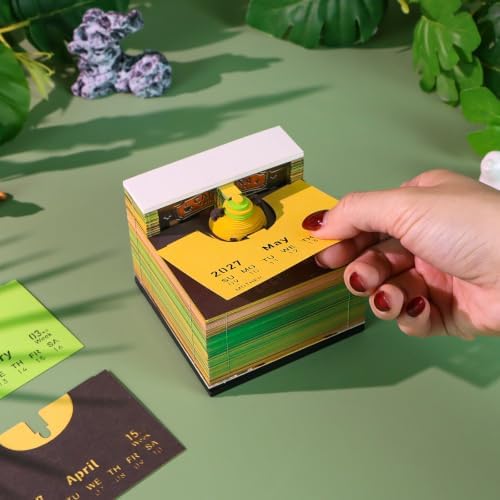 3D Time Piece Calendar 2027 With 52 Weekly Calendars, 3D memo pad tear away calendar 2027, Artsy Pads Suitable for Room and Office Desktop Decoration, Gift Giving (Capybara) - Image 4