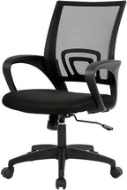 BestOffice Ergonomic Office Chair | Mid-Back Swivel Desk Chair | Dark Black by BestOffice