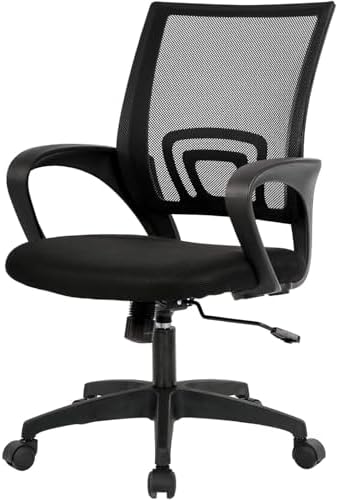 BestOffice Ergonomic Office Chair | Mid-Back Swivel Desk Chair | Dark Black by BestOffice