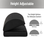Mind Reader Air-Cloud Memory Foam Under Desk Footrest, Ergonomic Support for Back, Hip, Legs, Knees & Feet, Adjustable Height, Memory Foam, Black - Image 4
