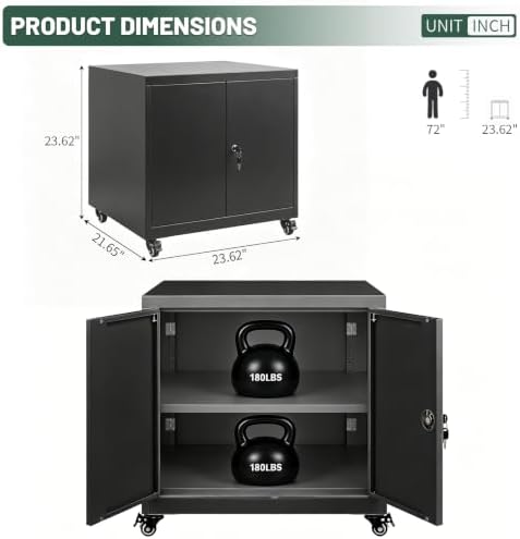 Large Rolling Printer Stand with Storage,Printer Table for Home Office - Image 2