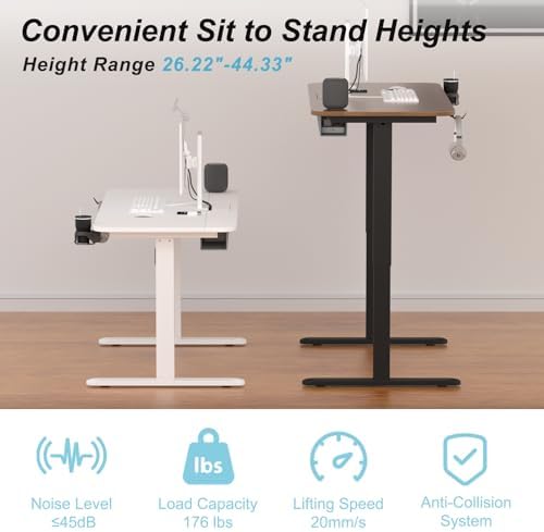 Standing Desk with Hidden Cable Management Tray,55x24,Walnut - Image 4