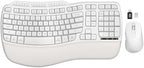 White Ergonomic Wireless Keyboard and Mouse Combo, 2.4G Full Size Ergo Wave Key Board with Cushioned Plam Rest, Natural Typing, 3 DPI Adjustable Silent Mouse for Computer/Laptop/Windows/Mac - Sablute by SABLUTE