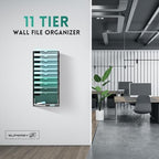 11-Tier Wall File Organizer, Hanging File Holder, Wall Mounted Mail Sorter - Image 2