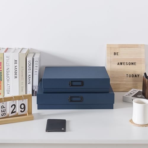 Soul & Lane - Legal Size Document Storage Boxes with Lids, Set of 2, Blue - Image 2