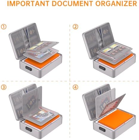 DocSafe 5200°F Fireproof Document Organizer Box with Lock, Silver (Soft) - Image 6