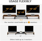 TAVR Dual Monitor Stand Riser, Wooden Computer Monitor Stand for 2 Monitors - Image 4