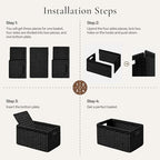 joybest Black Wicker Baskets for Shelves, Hand-woven Storage Baskets - Image 2