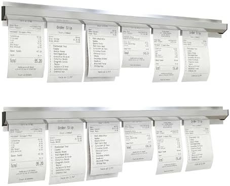 2 Pack Restaurant Ticket Holder, 36 Inch Receipt Holder for Kitchen Office Wall Refrigerator Home Pub Bar Cafe (Silver, 2Pcs) by LYAYAN