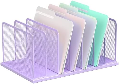 Kuntine.B 7-Section Upright Desk File Organizer Purple 1 Pack by KuntineB