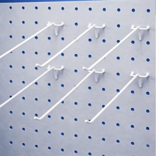 Pack of 200 Heavy Duty Pegboard Hooks – 12 Inches Metal Peg Board Shelving Hook – White Pegboard Display Hooks for Garage Storage & Retail Store Fixtures - Image 6