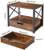 IBUYKE 2 Tier Desktop Printer Stand with Drawer Storage TLJ006H - Image 2