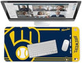 SOAR MLB Official Established Primary Logo Wordmark Home Office Desk Pad Mouse Pad Mat 35" x 16" (Milwaukee Brewers, Milwaukee Brewers) by OuterstuffFIFAWorldCup