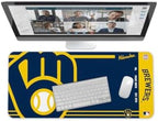 SOAR MLB Official Established Primary Logo Wordmark Home Office Desk Pad Mouse Pad Mat 35" x 16" (Milwaukee Brewers, Milwaukee Brewers) by OuterstuffFIFAWorldCup