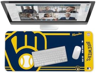 SOAR MLB Official Established Primary Logo Wordmark Home Office Desk Pad Mouse Pad Mat 35" x 16" (Milwaukee Brewers, Milwaukee Brewers) by OuterstuffFIFAWorldCup