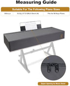 88 Keys Digital Piano Keyboard Cover, Waterproof Dustproof Oxford Fabric, Soft Plush Lining, Dual Zipper Design, 53×12 Inch, Black, Compatible with Yamaha/Kawai/Roland/Casio (Grey) - Image 2
