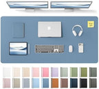 YSAGi Leather Desk Pad Protector, Office Desk Mat, Large Mouse Pad, Non-Slip PU Leather Desk Blotter, Laptop Desk Pad, Waterproof Desk Writing Pad for Office and Home (Blue,55" x 24") by YSAGi