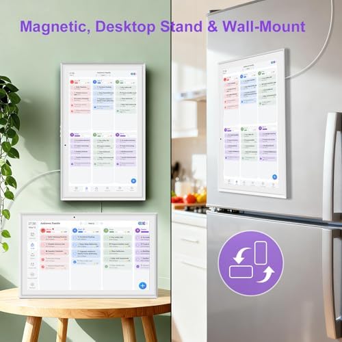 Magnetic Mount Smart Digital Calendar 15.6 Inch for Fridge, White - Image 5