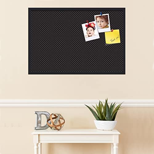 PinPix 36x24 inch Cork Bulletin Board. This Decorative Framed Pin Board Comes with Diamond Pattern in Black Design and Satin Black. Ideal for Home, Office Decor or School (PinPix-120) - Image 3