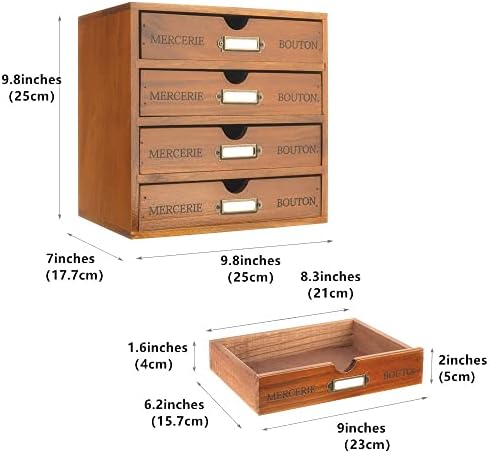 Small Wooden Drawers Wooden Box with Drawer Brown - Image 3
